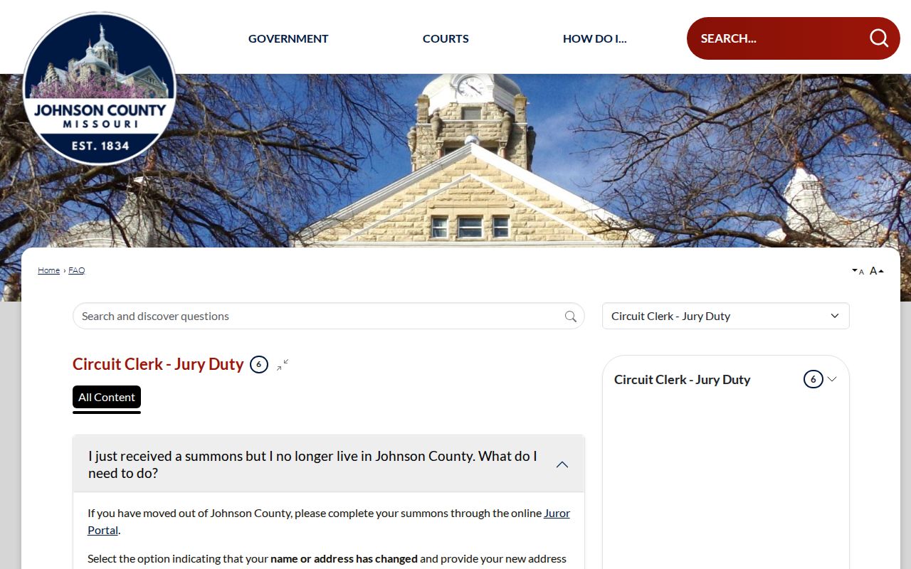 Johnson County case lookup access at the Justice Center public court records location
