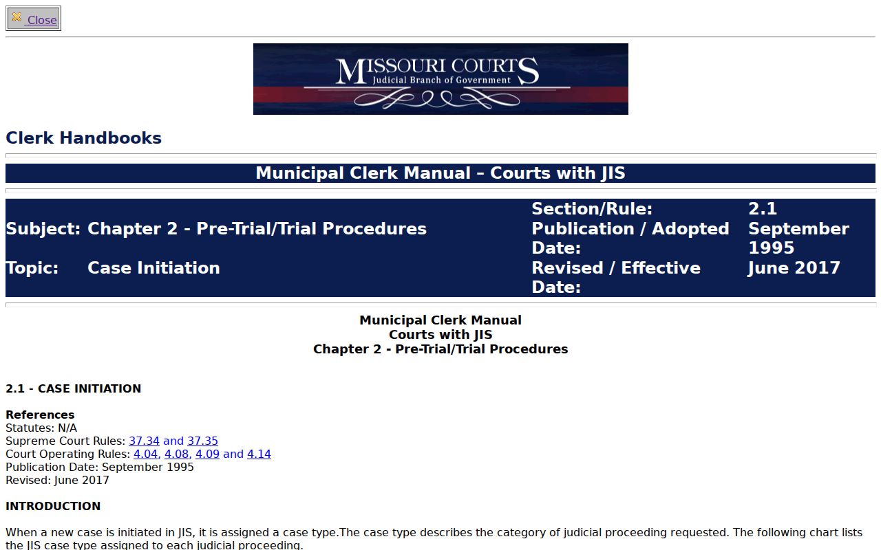 Johnson County court date docket showing official municipal hearing code guidance