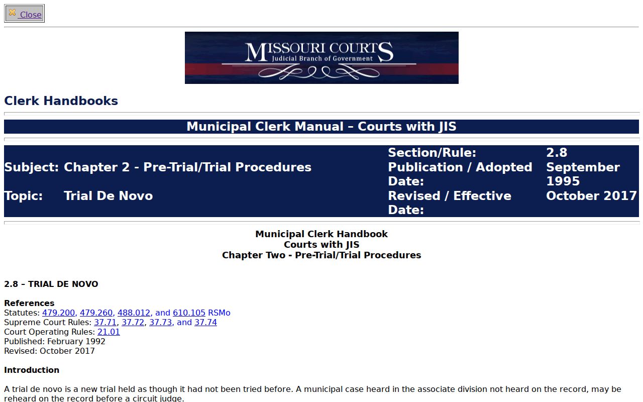 Johnson County court records municipal court rule source