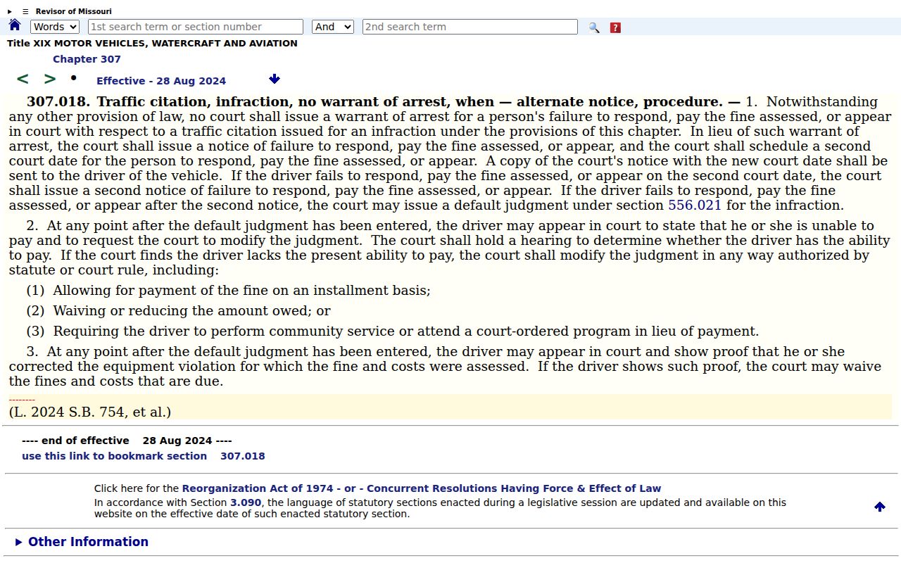 Johnson County traffic tickets traffic infraction statute source
